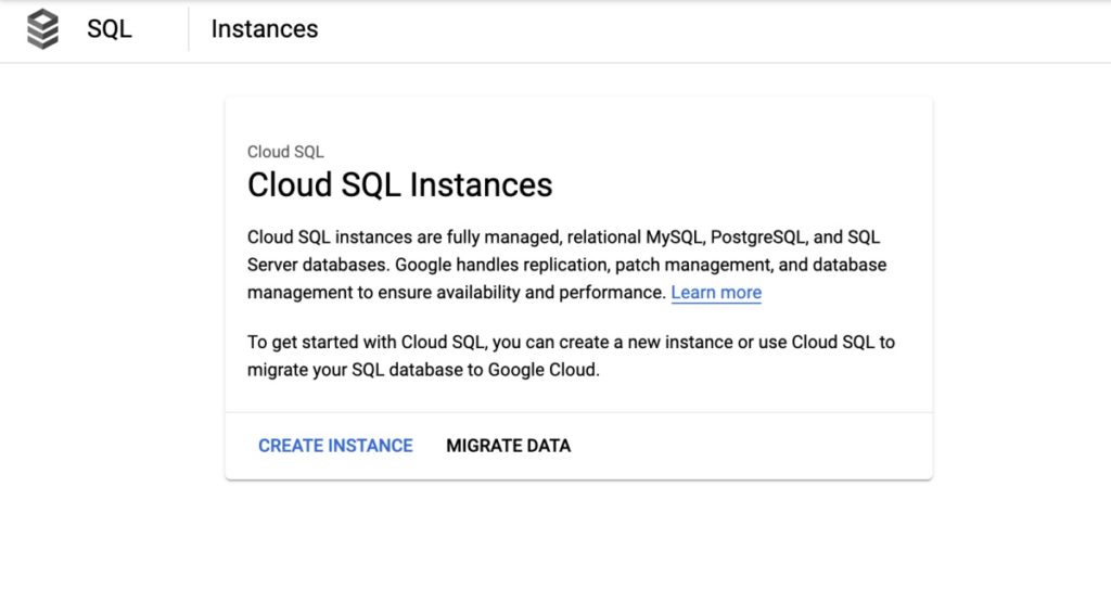 Cloud SQLの作成
